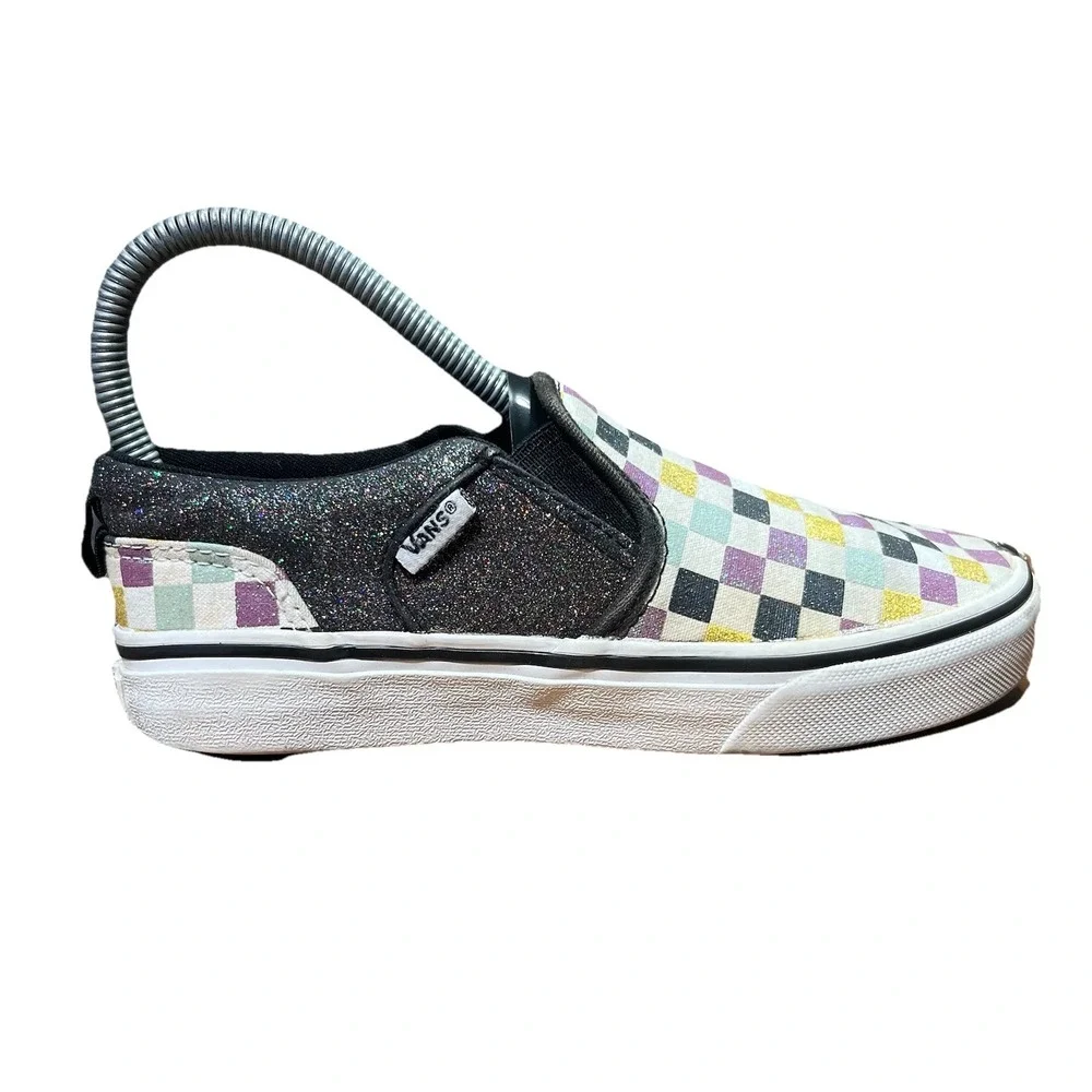 Vans Classic Slip On Glitter Checkerboard Fairy Multicolor Size 3 Kids